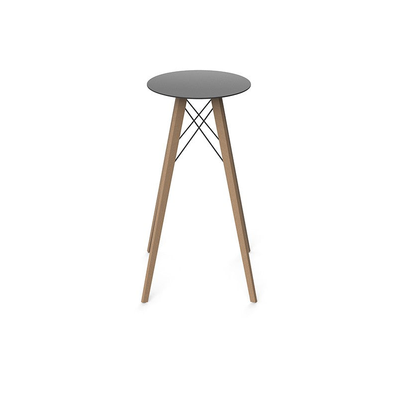 FAZ WOOD HIGH TABLE Ø50X105 - Round Wooden Eating Table