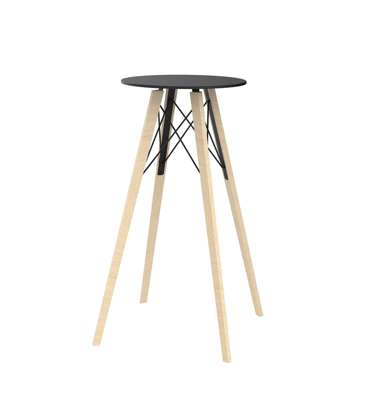 FAZ WOOD HIGH TABLE Ø50X105 - Round Wooden Eating Table