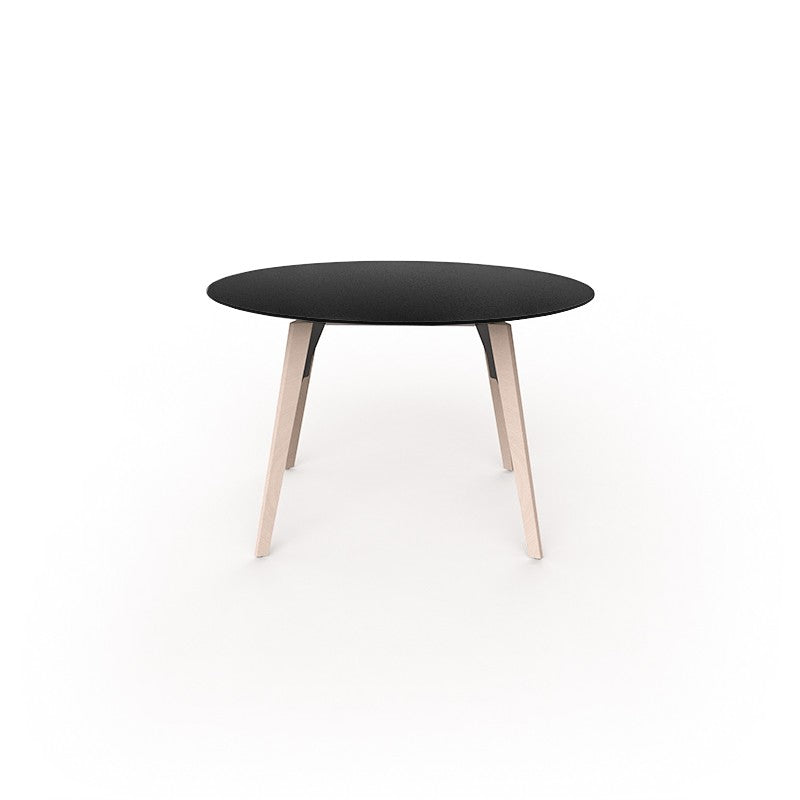 FAZ WOOD HIGH TABLE Ø120X74 - Table ronde 4 personnes en Bois