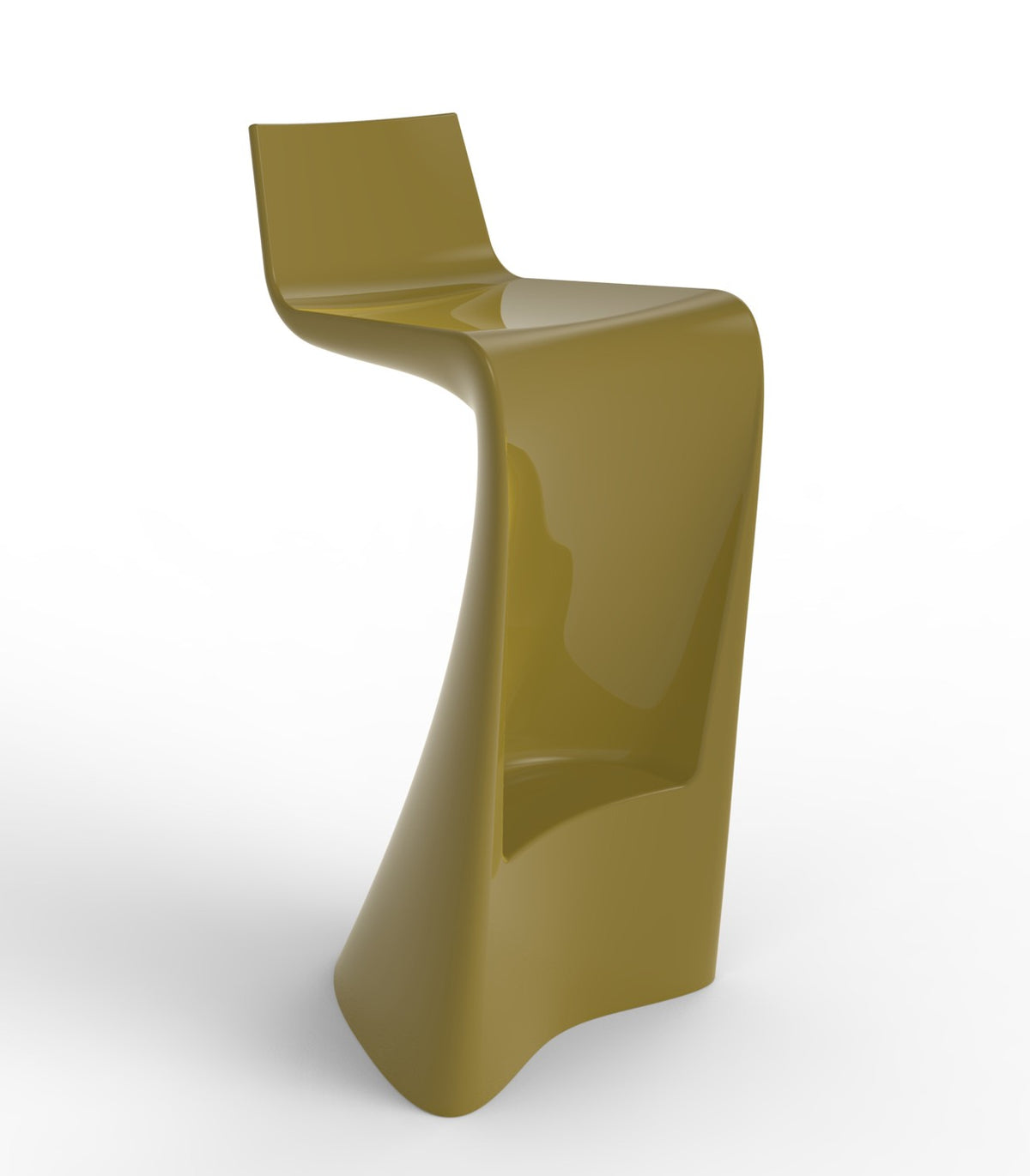 WING Lacquered Design Bar Stool - Vondom - Khaki