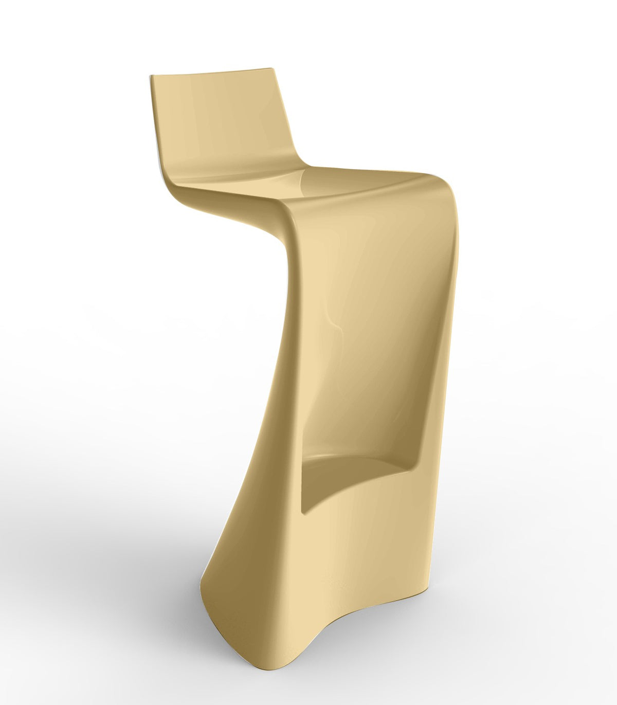 WING Lacquered Design Bar Stool - Vondom - Beige