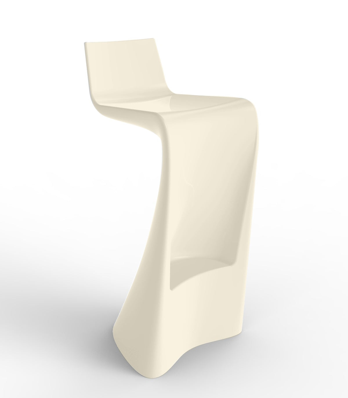 WING Lacquered Bar Stool - Vondom - Ecru