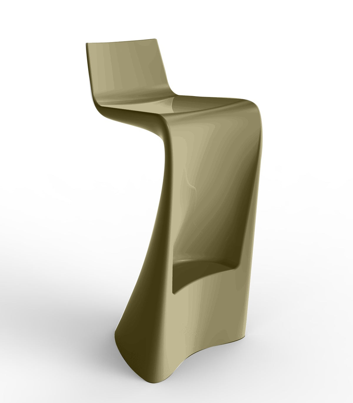 WING Lacquered Design Bar Stool - Vondom - Champagne