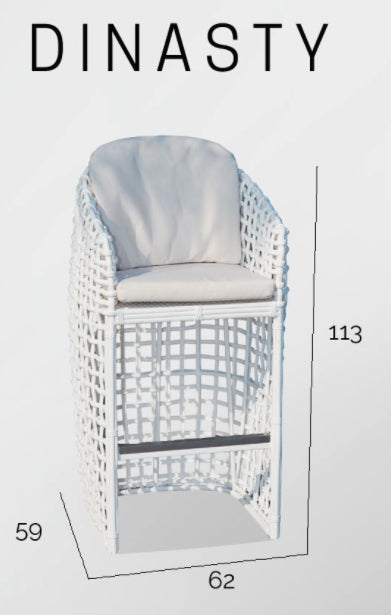 tabouret de bar avec dossier - tissu impermeable - skyline design
