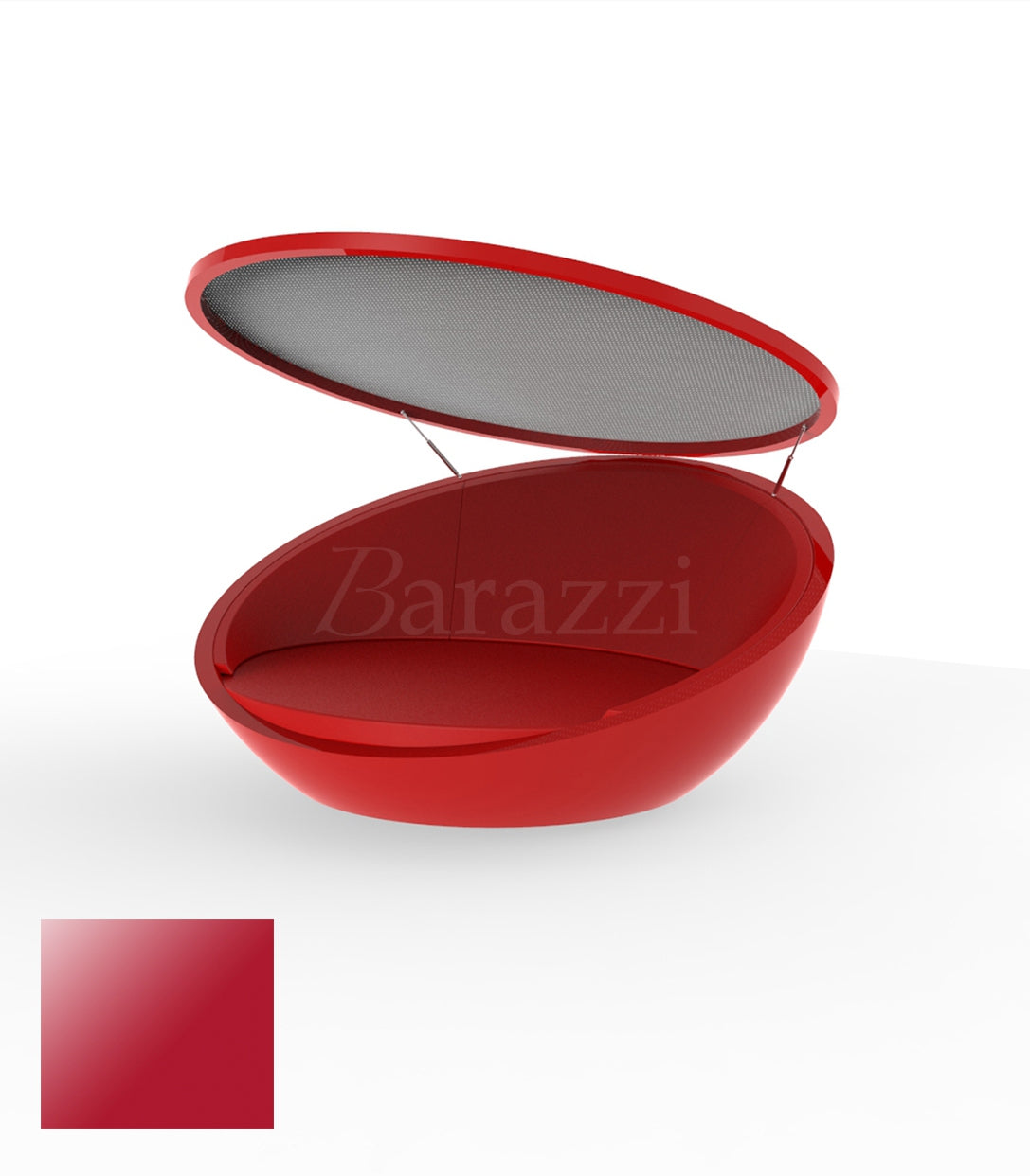 ULM Daybed avec Parasol Rond Rouge Polyethylene Laque Vondom 