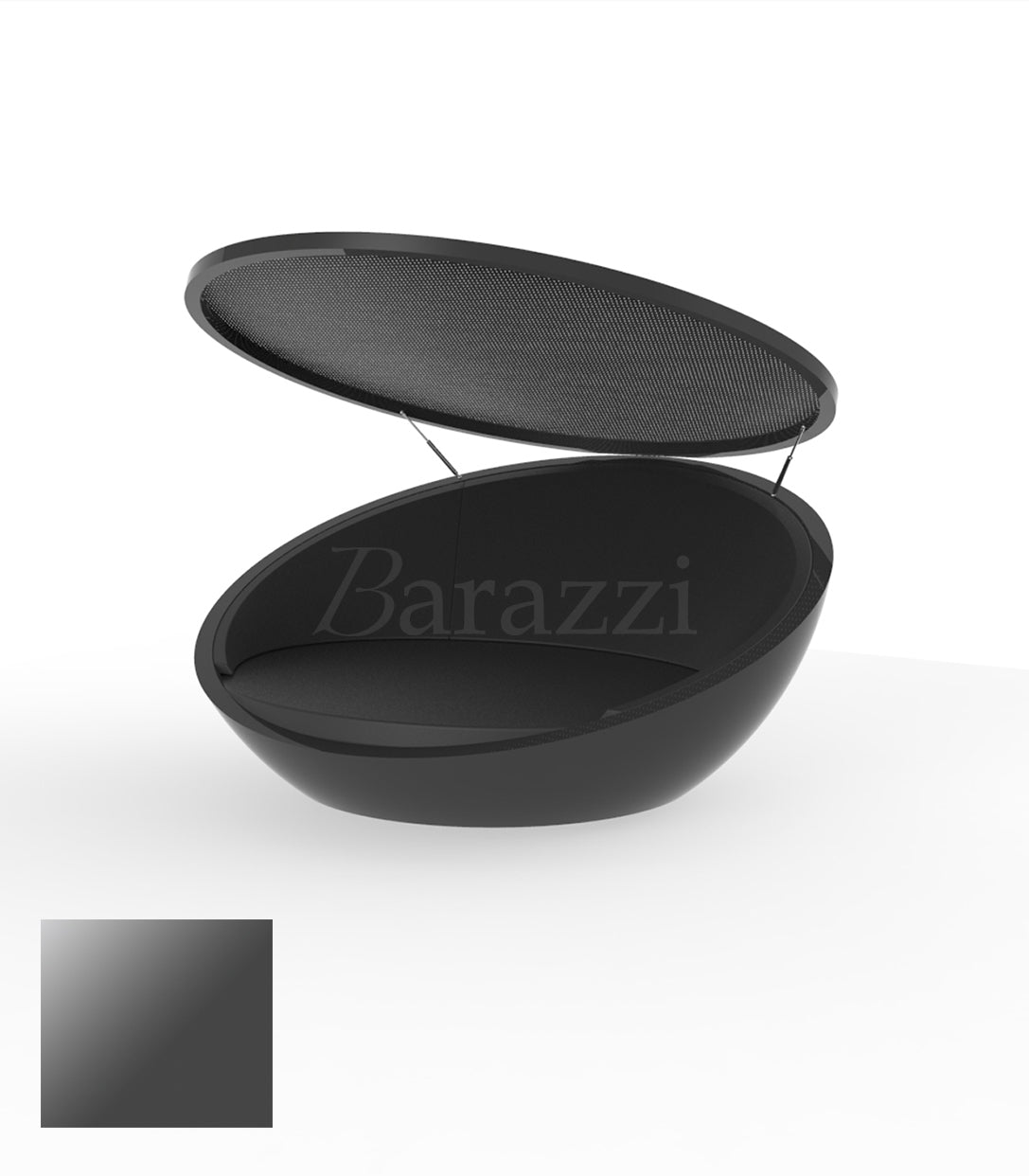 ULM Daybed avec Parasol Rond Anthracite Polyethylene Laque Vondom