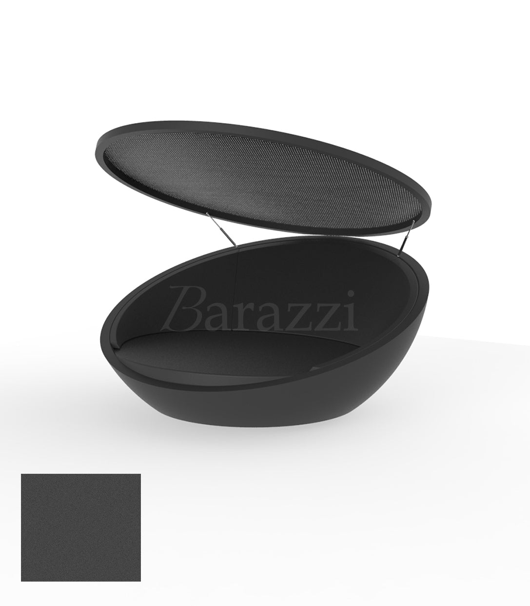 ULM Daybed avec Parasol Rond Anthracite Polyethylene Mat Vondom