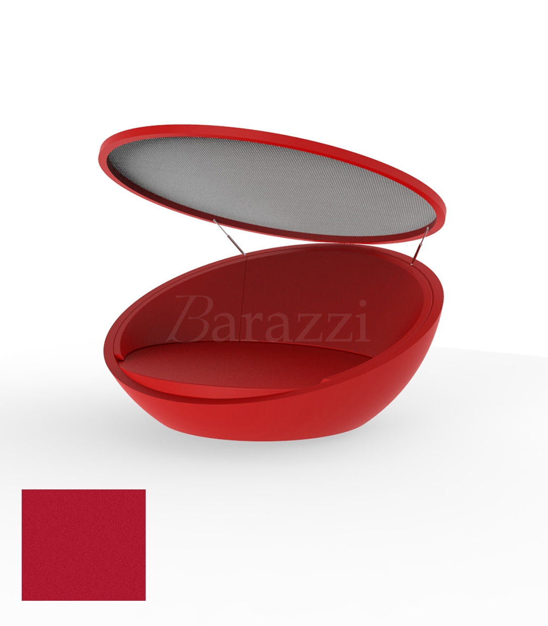 ULM Daybed avec Parasol Rond Rouge Polyethylene Mat Vondom 