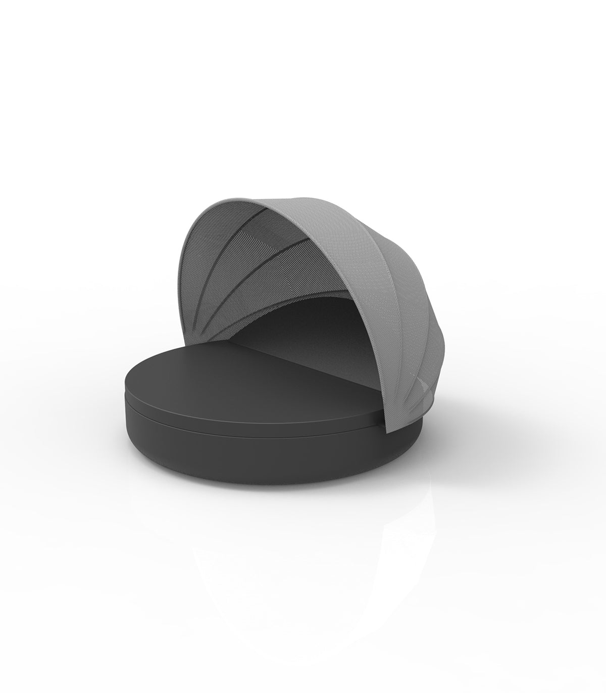 Transat Geant Couleur Anthracite avec Dossier Inclinable et Ombrelle Couleur Acier