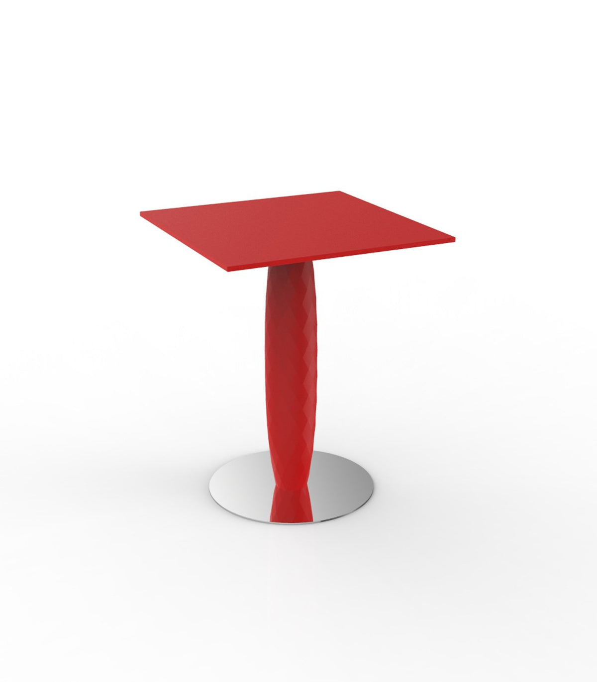 Table carrée pied central design VASES VONDOM - rouge