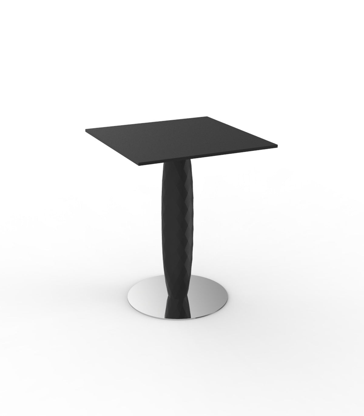 Table carrée pied central design VASES VONDOM - noir