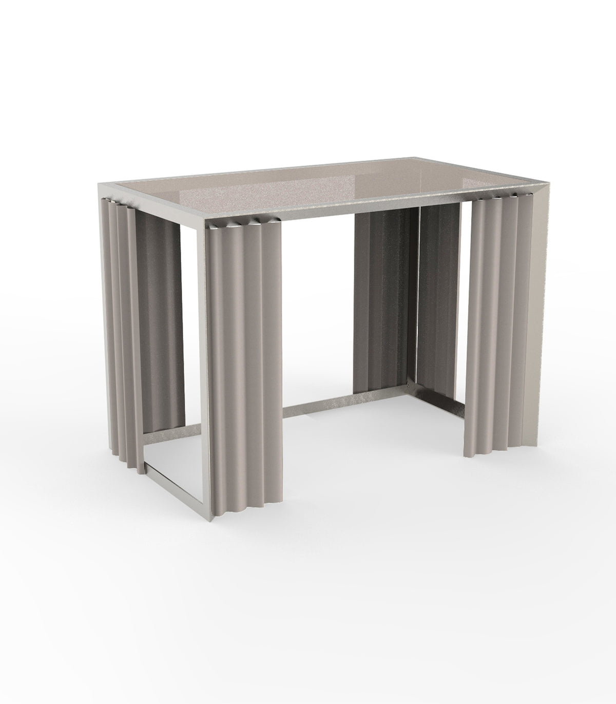 Demo 3D of Vela Pergola Cenador Giant Ceiling and Curtains Waterproof Steel and Structure Silver lacquered - Vondom