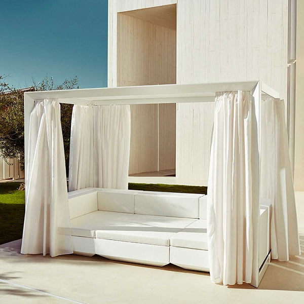 Gazebo Vela Cenador and 3 Vela Sofa Lounge Chairs - Vondom