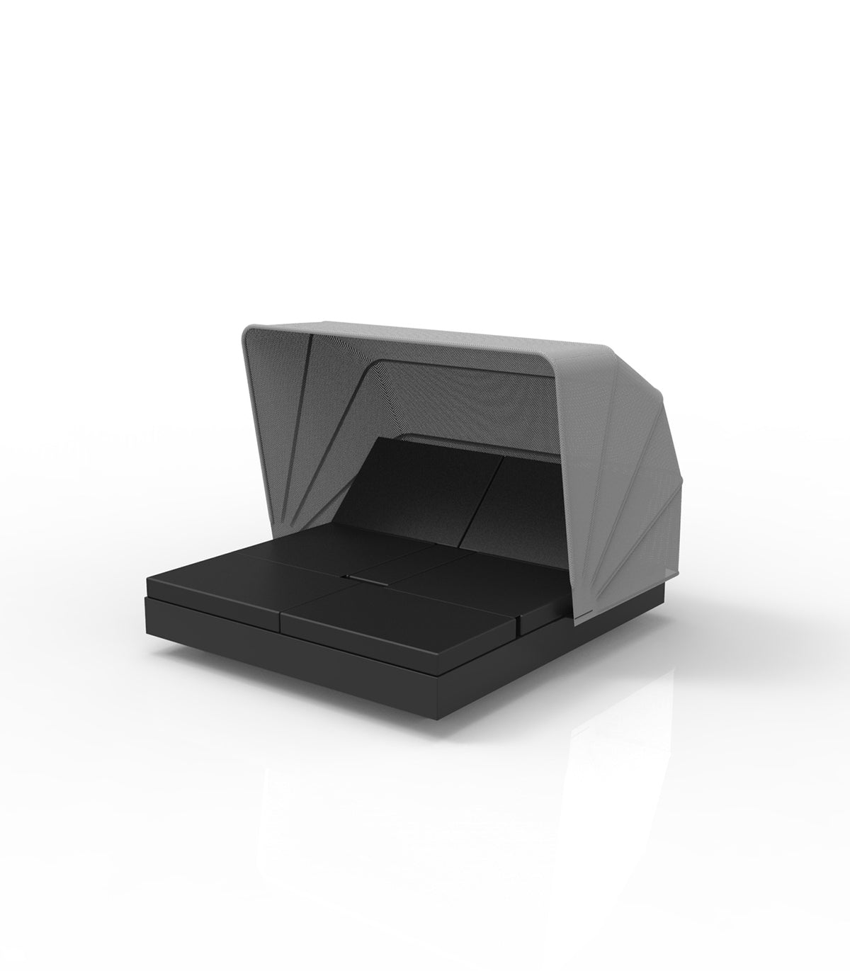Bain de Soleil Carre Reglable pour Piscine Couleur Noir Chic avec Capote Ouvrante de Vondom