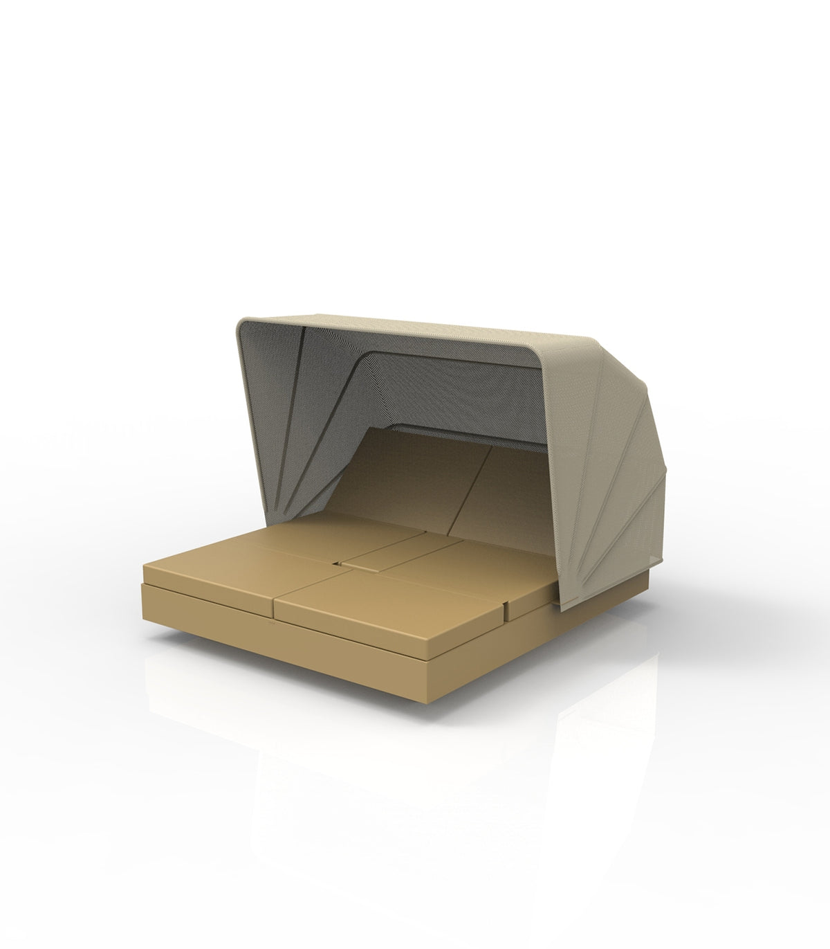 Grand Fauteuil Exterieur Beige avec Parasol Ajustable et 4 Dossiers  Inclinables VELA de Vondom