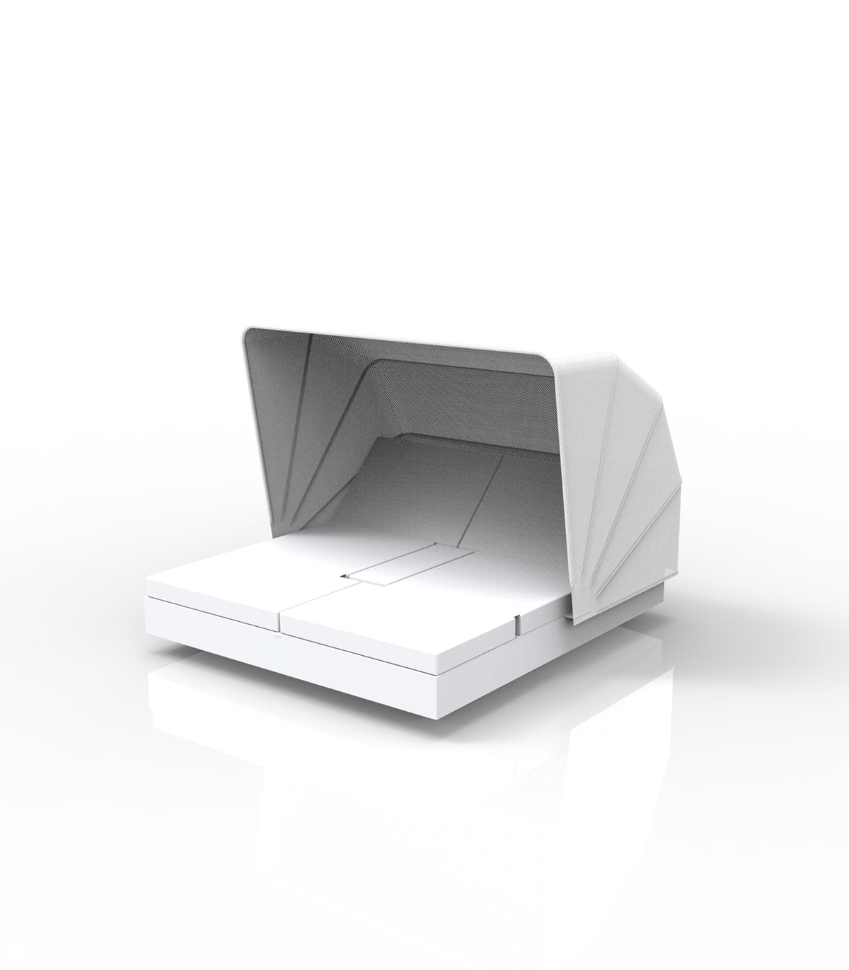 Canape Blanc avec Repose-pieds pour Terrasse avec Ombrelle Anti UV et Dossiers de Ramon Esteve