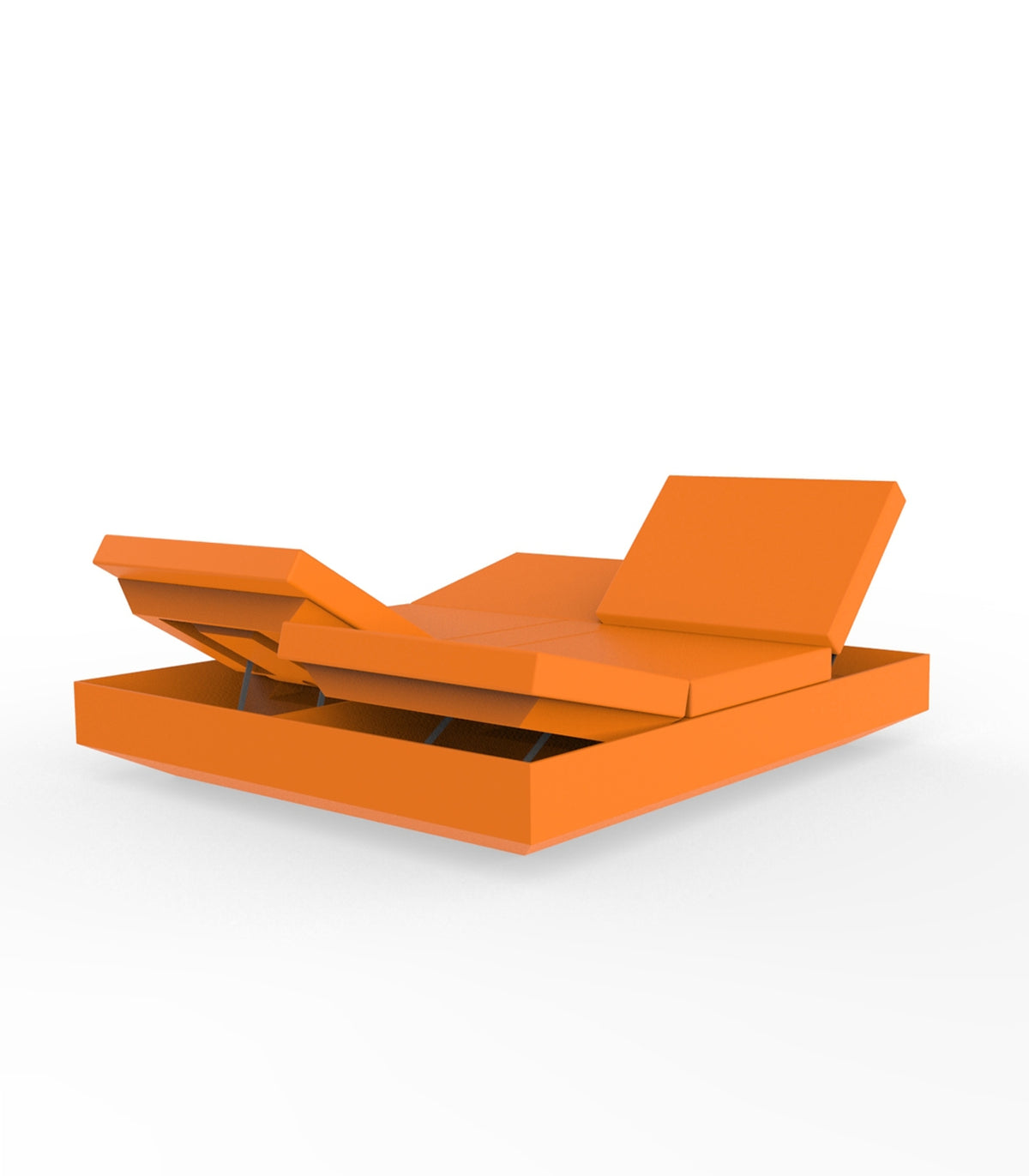 Sofa de Terrasse 2 places Vela Daybed 4 Dossiers Inclinables par Vondom - Orange Laque