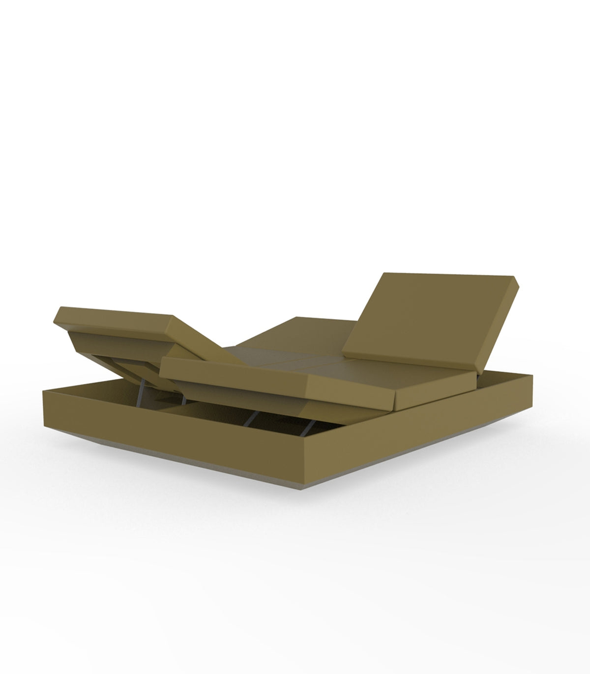 Fauteuil Long de Terrasse 2 places Vela Daybed 4 Dossiers Inclinables par Vondom - Kaki Laque