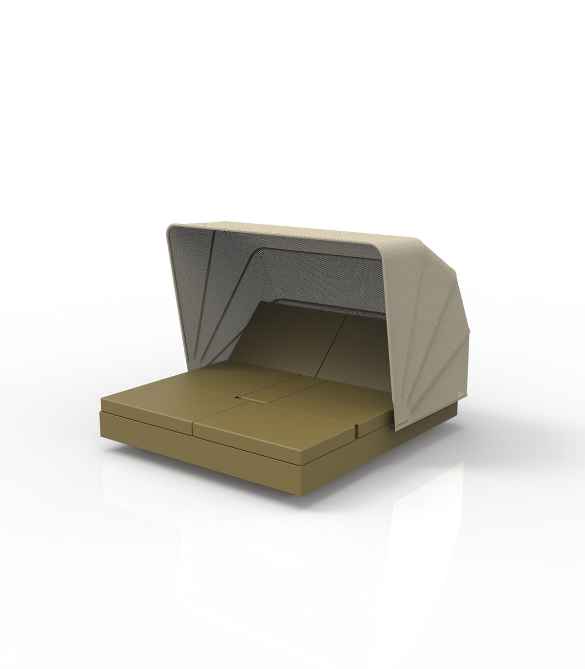 Matelas Khaki 2 Personnes pour Terrasse Abri Anti UV 4 Dossiers Reglables