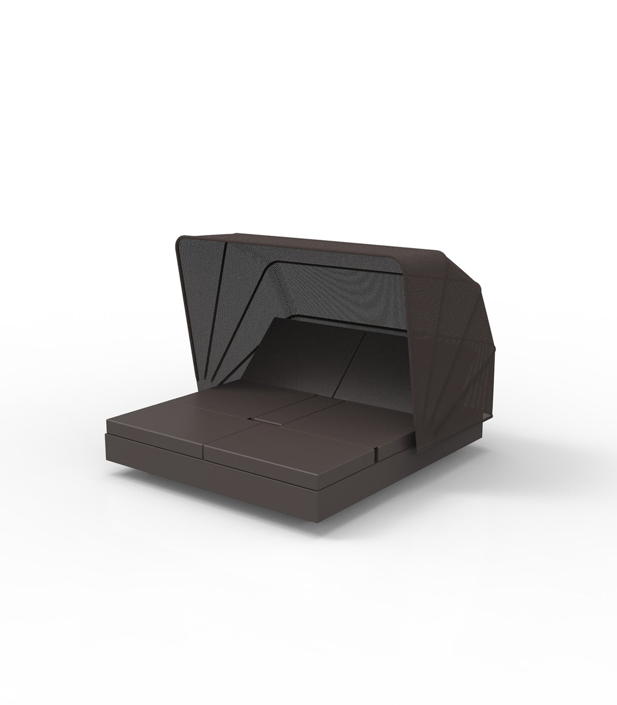 Confortable Meridienne Exterieure Carre Mat Protection UV pour Deux Couleur Bronze 4 Dossiers