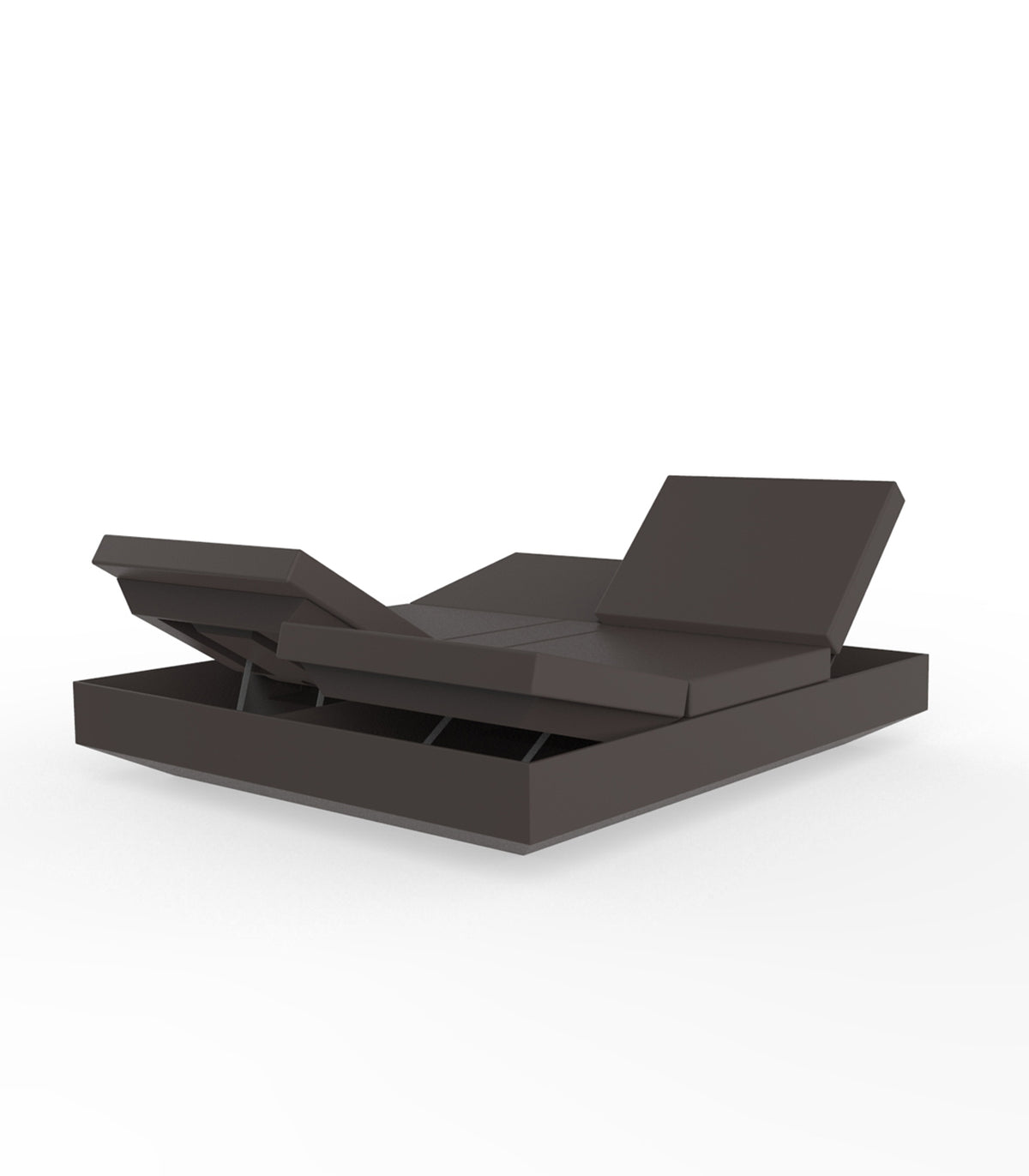 Chaise Longue 2 places Vela Daybed 4 Dossiers Inclinables par Vondom - Bronze Mat