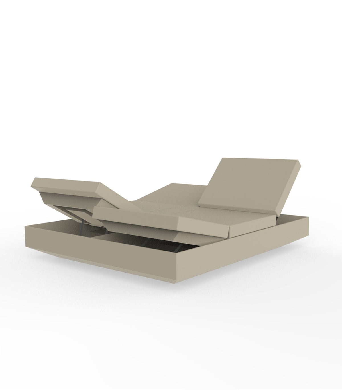 Meridienne de Piscine pour 2 Vela Daybed 4 Dossiers Inclinables par Vondom - Couleur Ecru Mat
