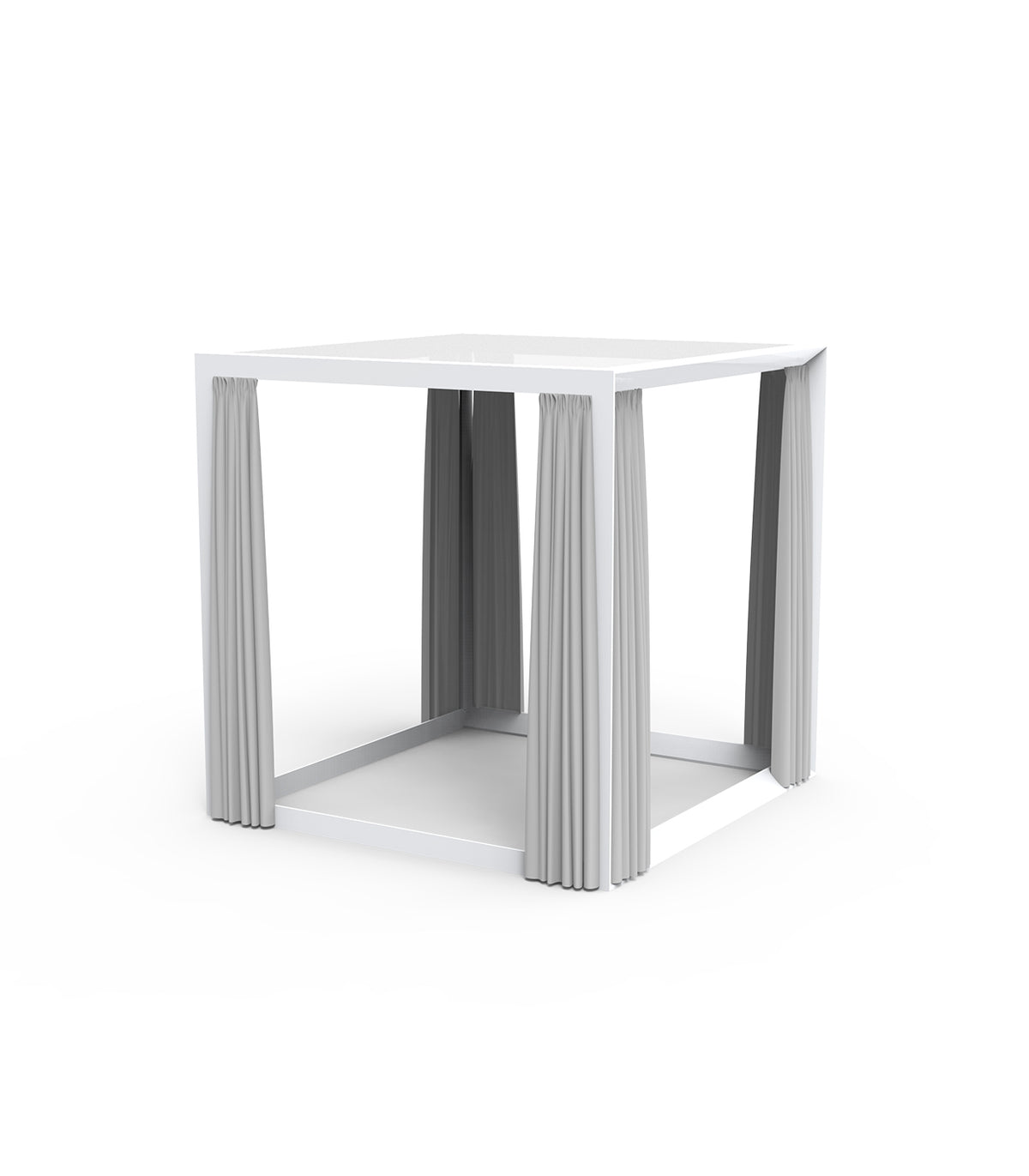 Pergola Cubique VELA avec Rideaux de Vondom Couleur Blanche