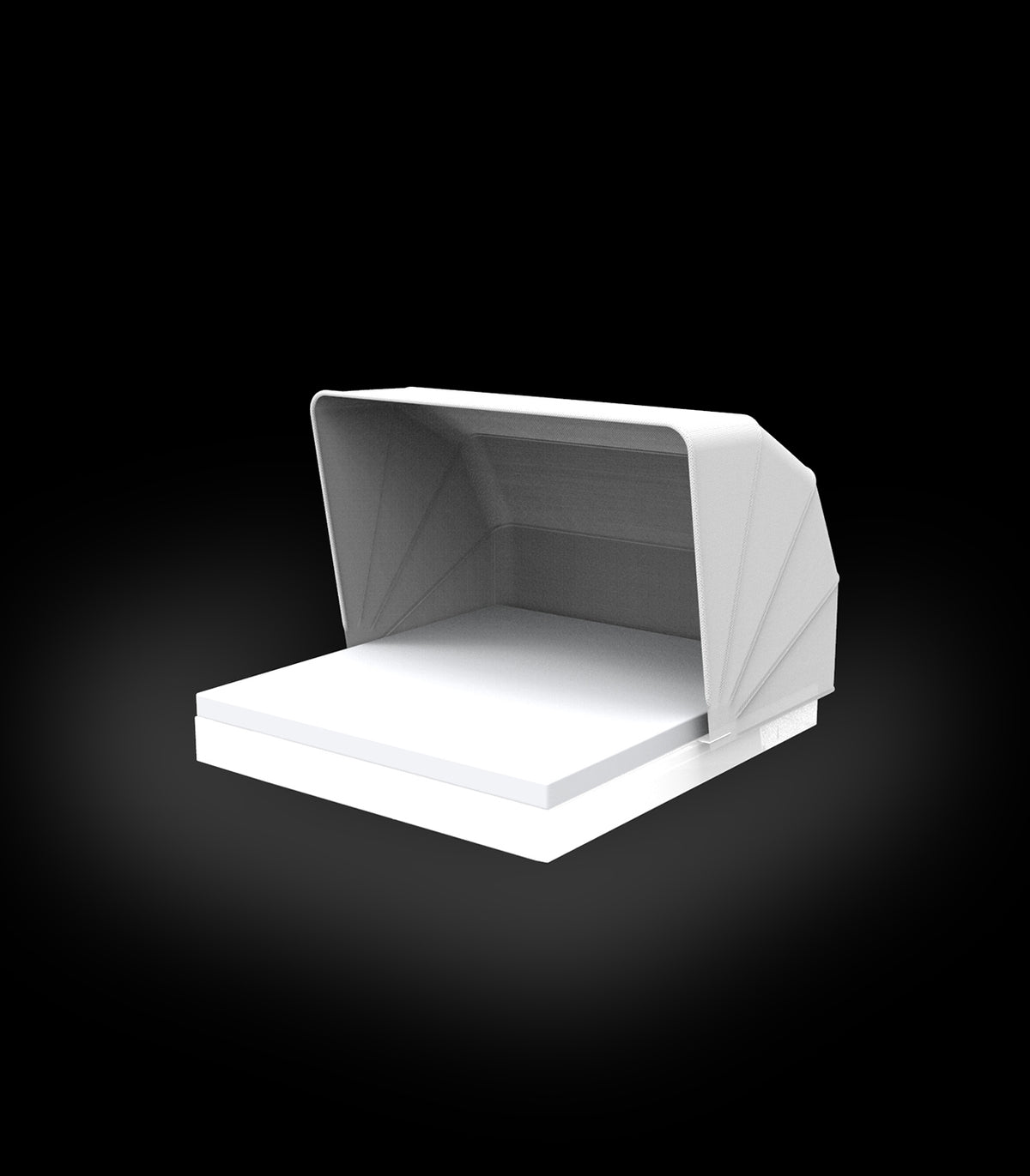 VELA DAYBED Rectangular Outdoor Divan with Umbrella and White Lighted Swivel Base