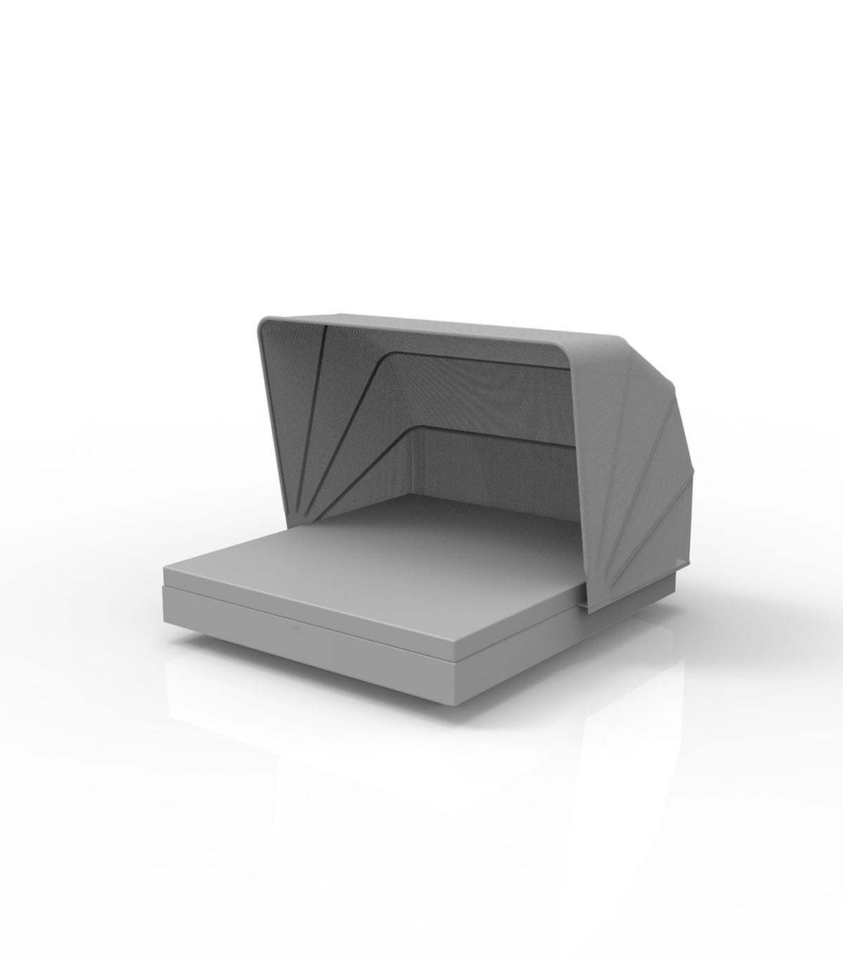 Lit de Jardin XL Rectangulaire Couleur Acier avec Ombrelle Inclinable VELA de VONDOM