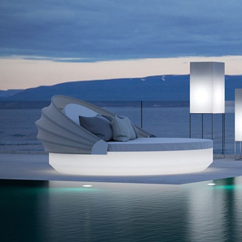VELA DAYBED Round Reclining White Lighted Umbrella - VONDOM