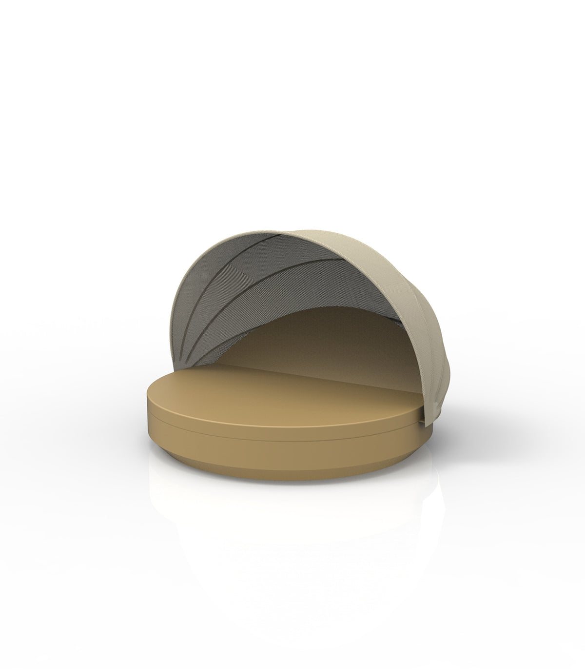 Grand Divan Beige avec Pare-Soleil et Dossier Reglable