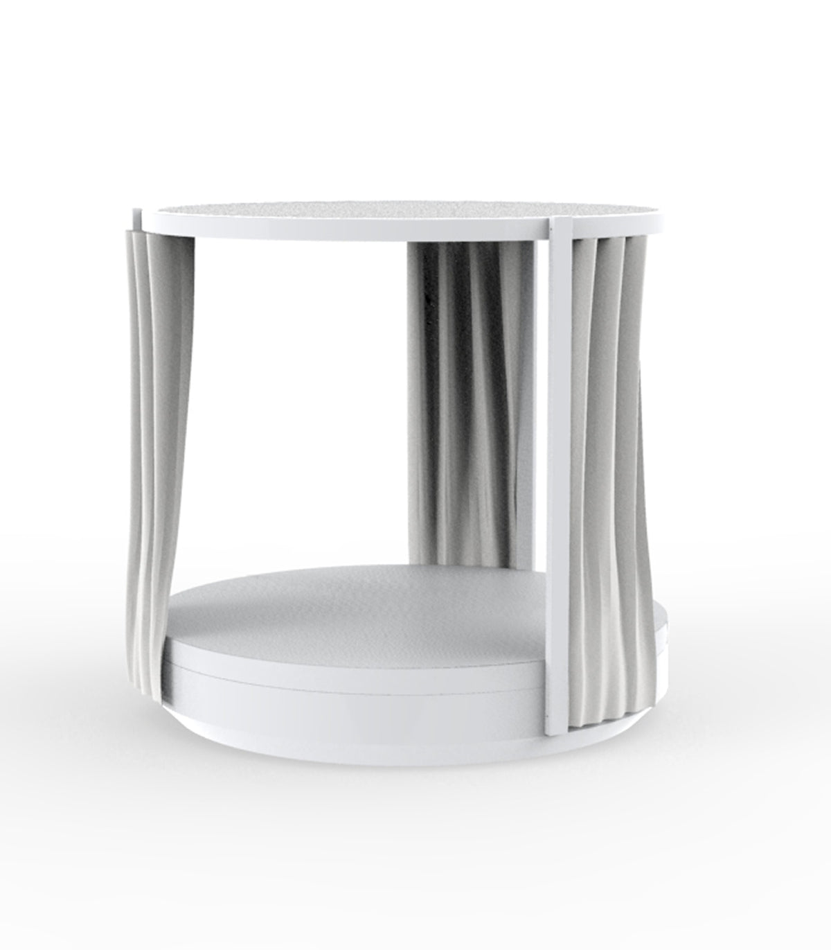 Transat VELA DAYBED Rond Blanc avec Parasol Alu à rideaux - VONDOM