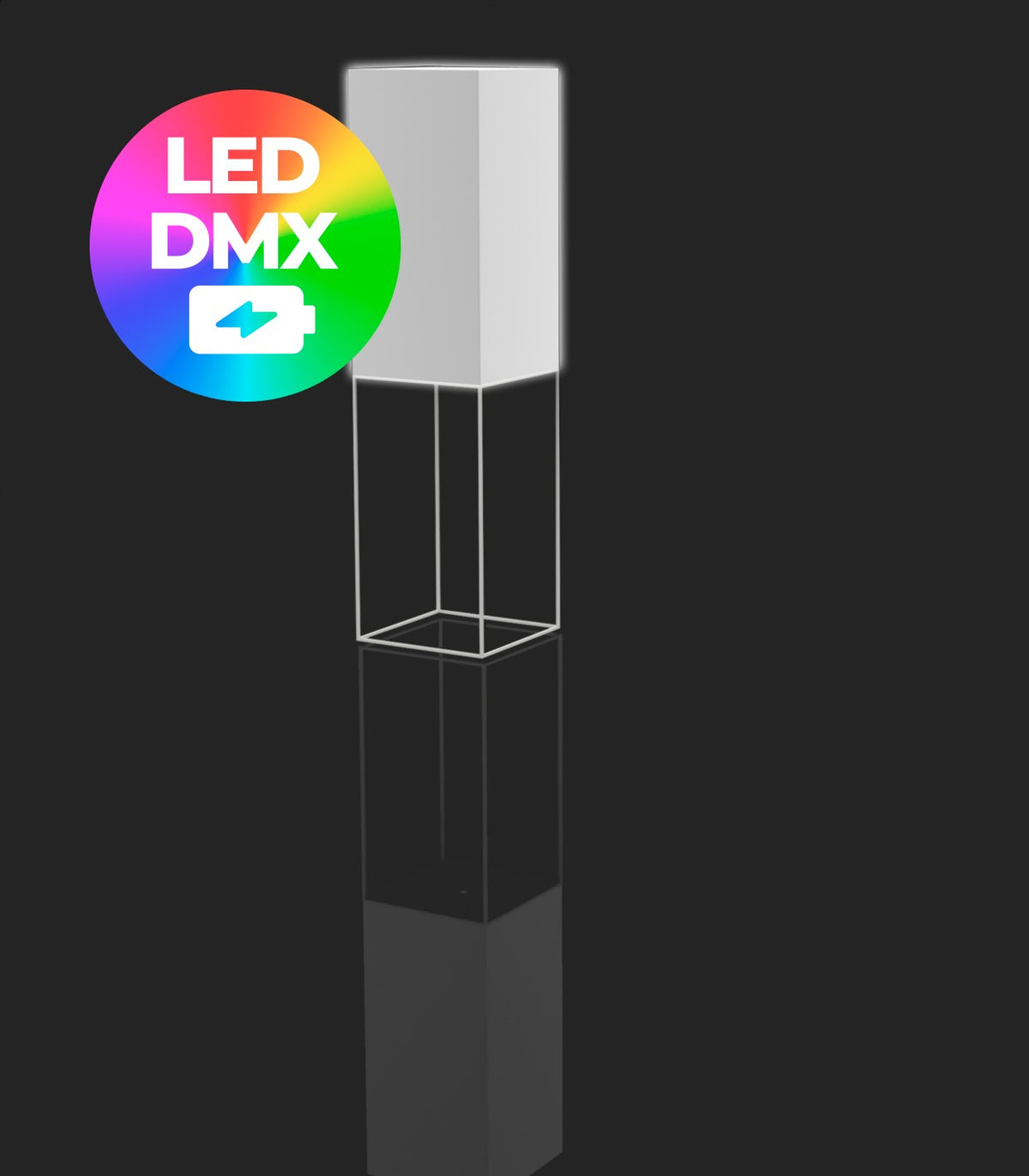 VELA HIGH CUBE LAMP 40X40X152  - Large indoor light lamp