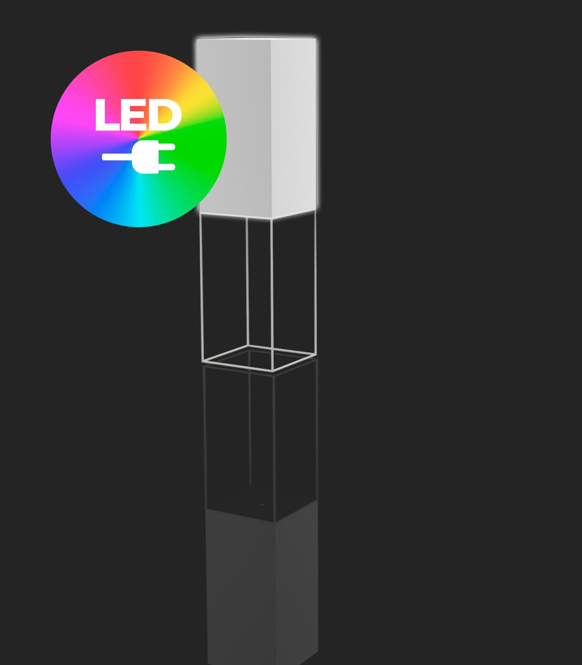 VELA HIGH CUBE LAMP 40X40X152  - Large indoor light lamp