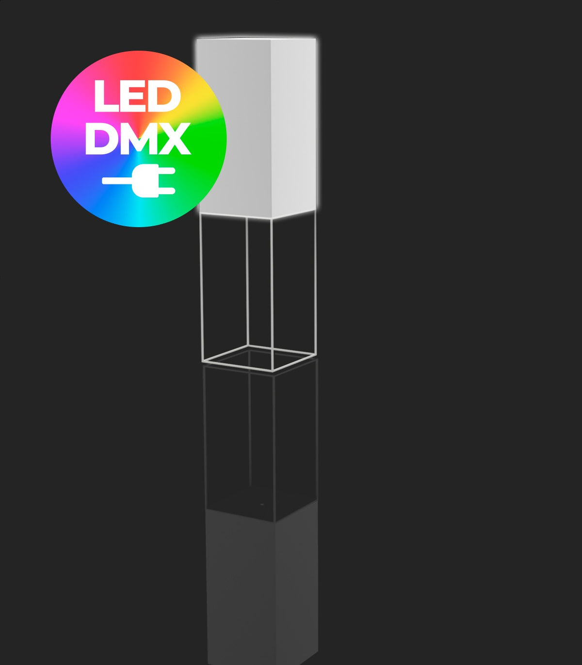 VELA HIGH CUBE LAMP 40X40X152  - Large indoor light lamp
