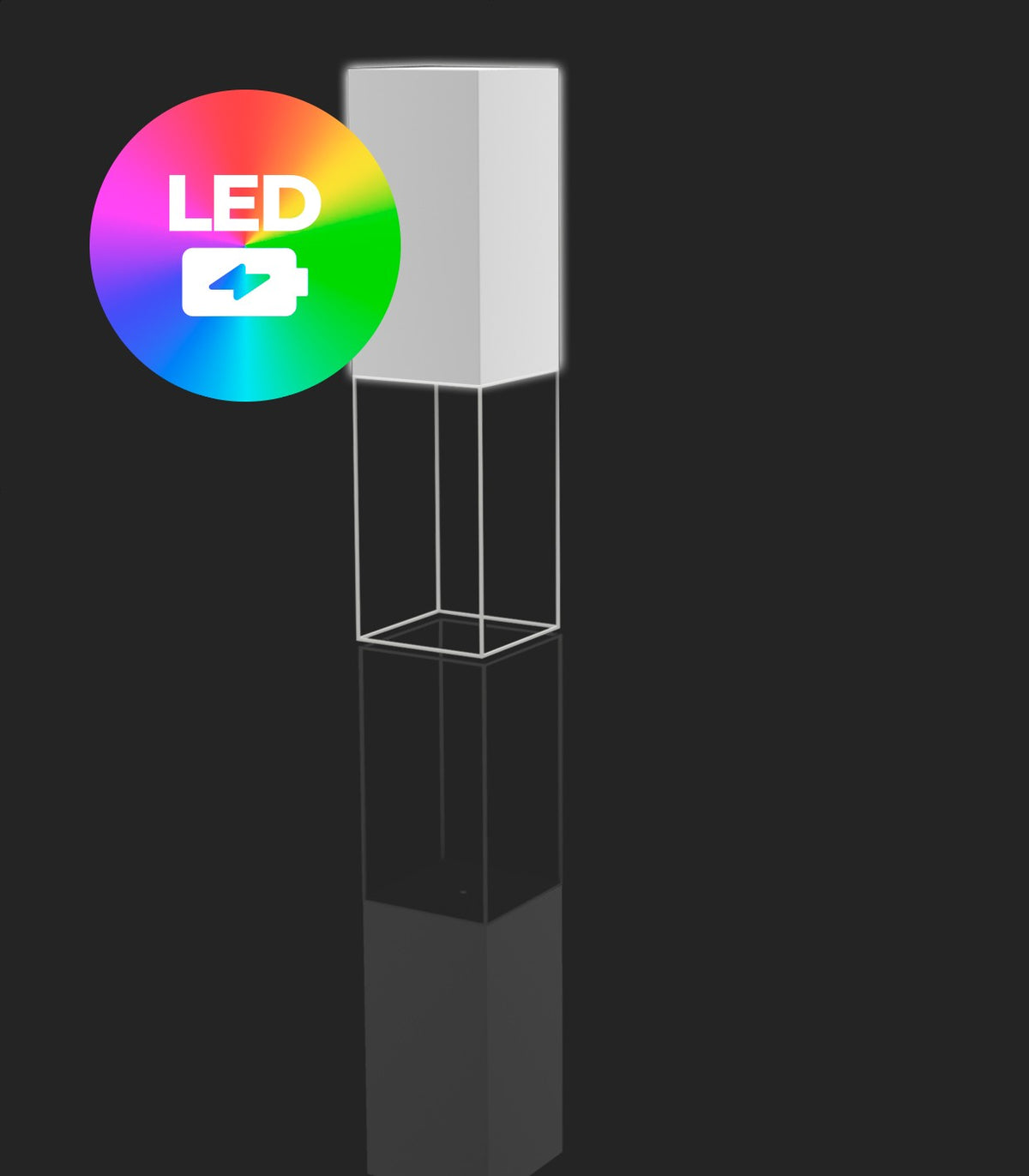 VELA HIGH CUBE LAMP 40X40X152  - Large indoor light lamp