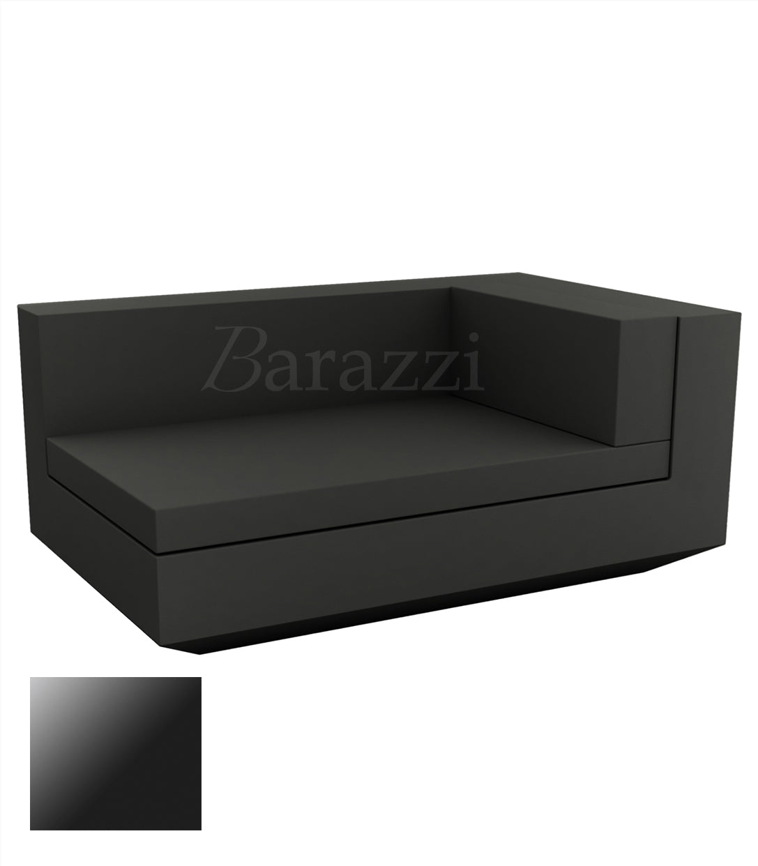 Chaiselongue Vela Sofa Right  Black Lacquered Vondom