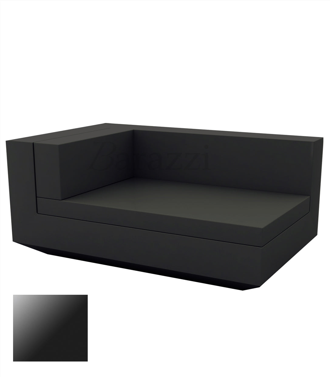 Vela Sofa Chaiselongue Black lacquered