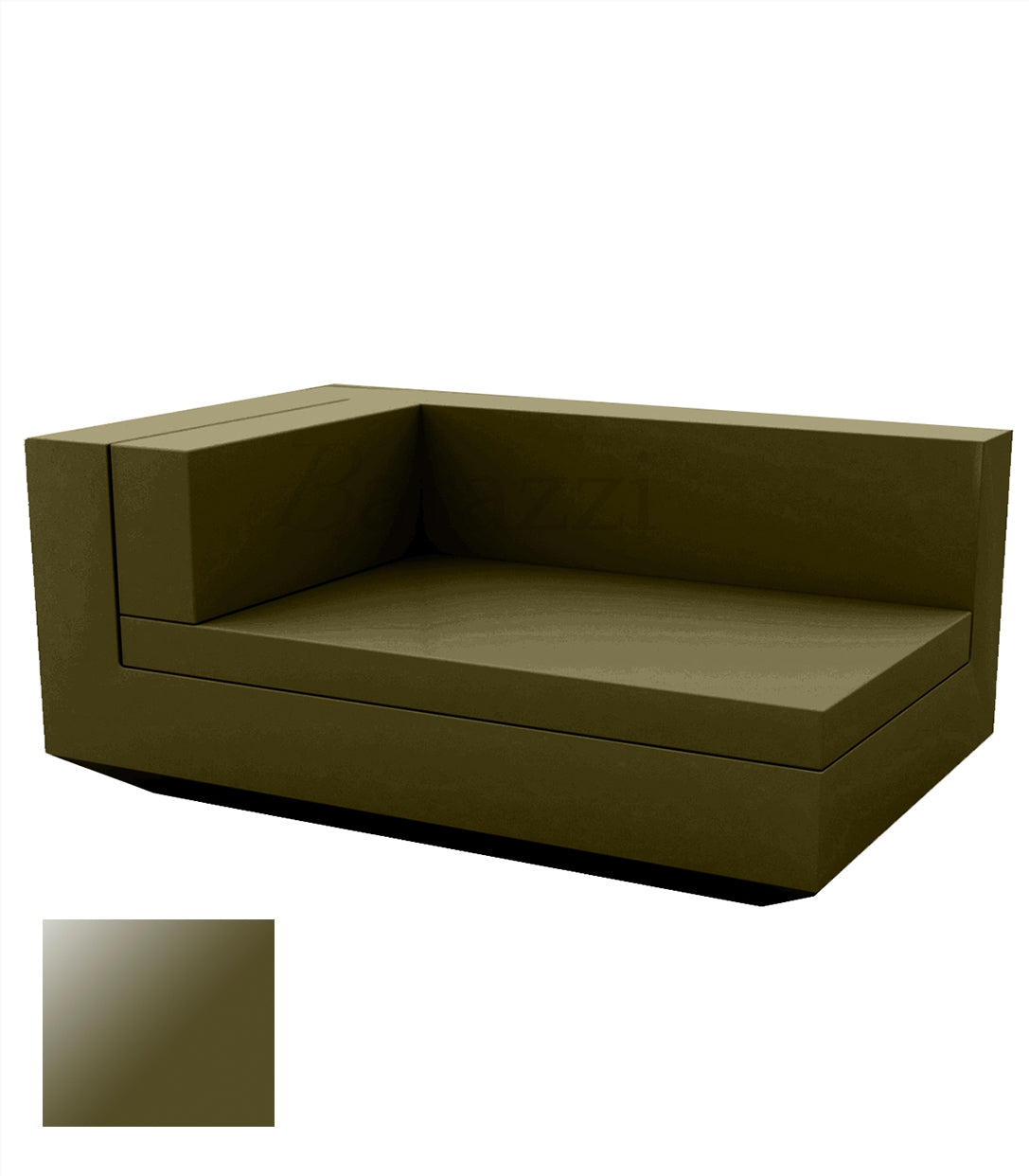 Vela Sofa Chaiselongue Khaki lacquered