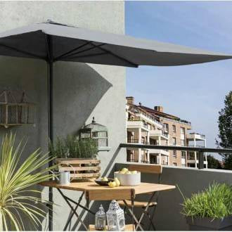 Wall Fim Umbrella Installs Along a Wall in a Corner