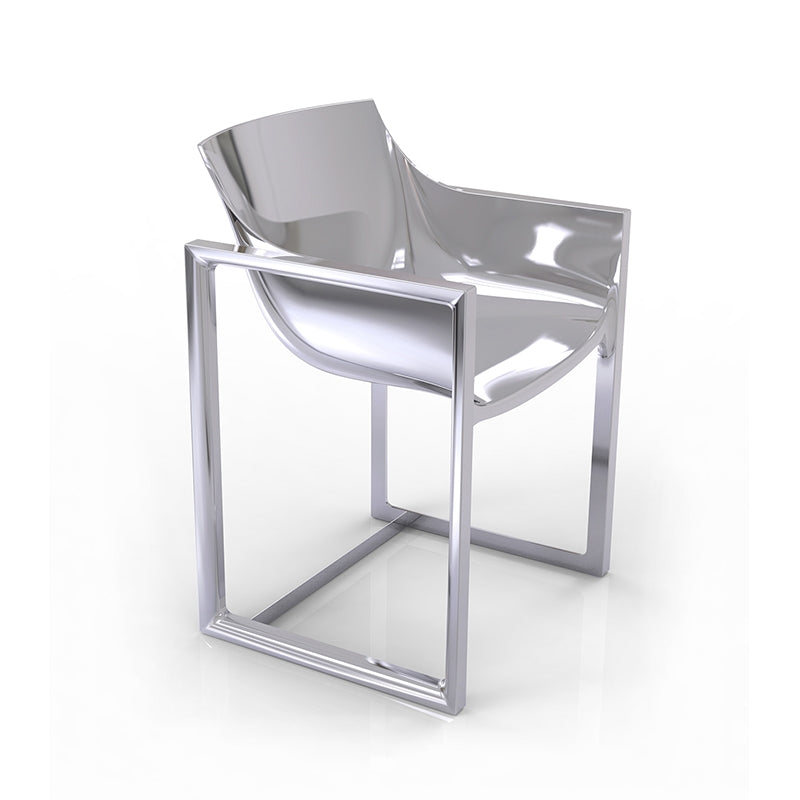WALL STREET SILVER Steel Metallic Outdoor Chair Vondom
