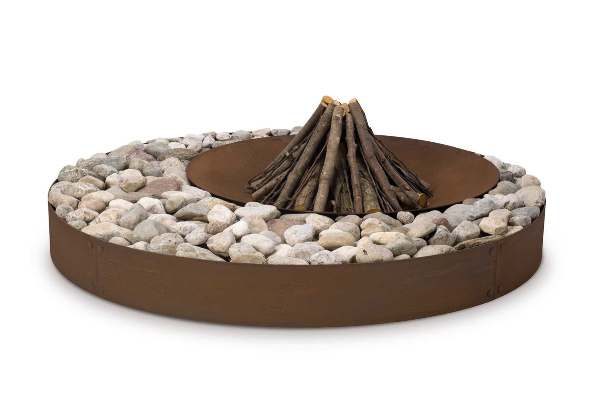 Front View - Zen - Large Round Outdoor Fire Pit - AK47