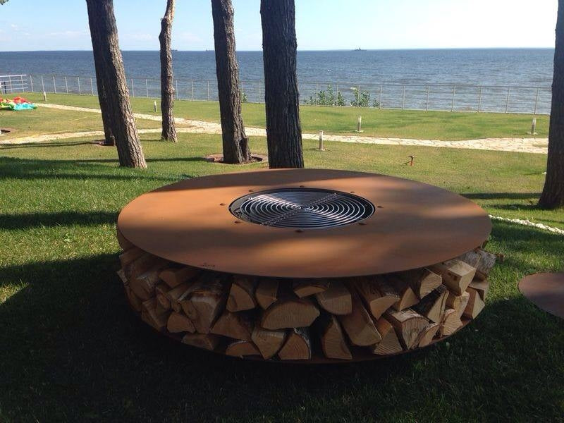 ZERO 150 Outdoor Corten Steel Fire Pit ideal for Bar Restaurant Terrace Garden