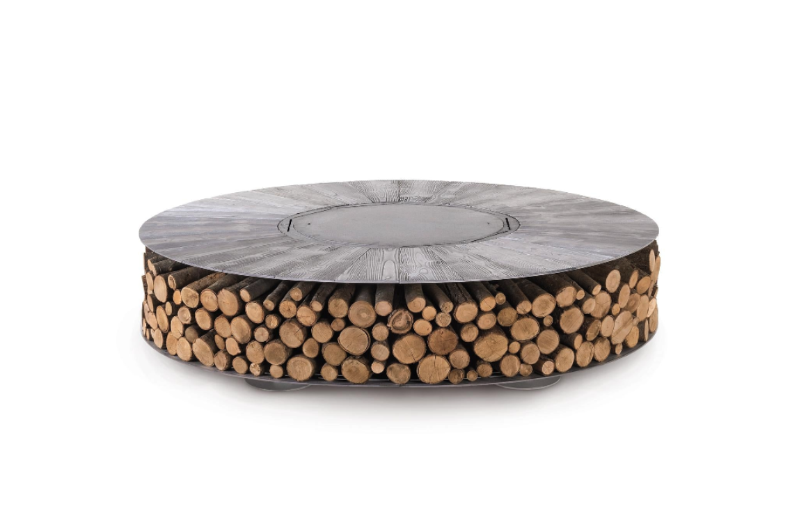 ZERO 150 - Outdoor Fire Pit Ø150 cm, Corten, Aluminium, Vintage Brown or Wood Finish - AK47