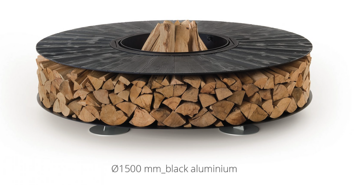 ZERO 150 - Outdoor Fire Pit Ø150 cm, Corten, Aluminium, Vintage Brown or Wood Finish - AK47