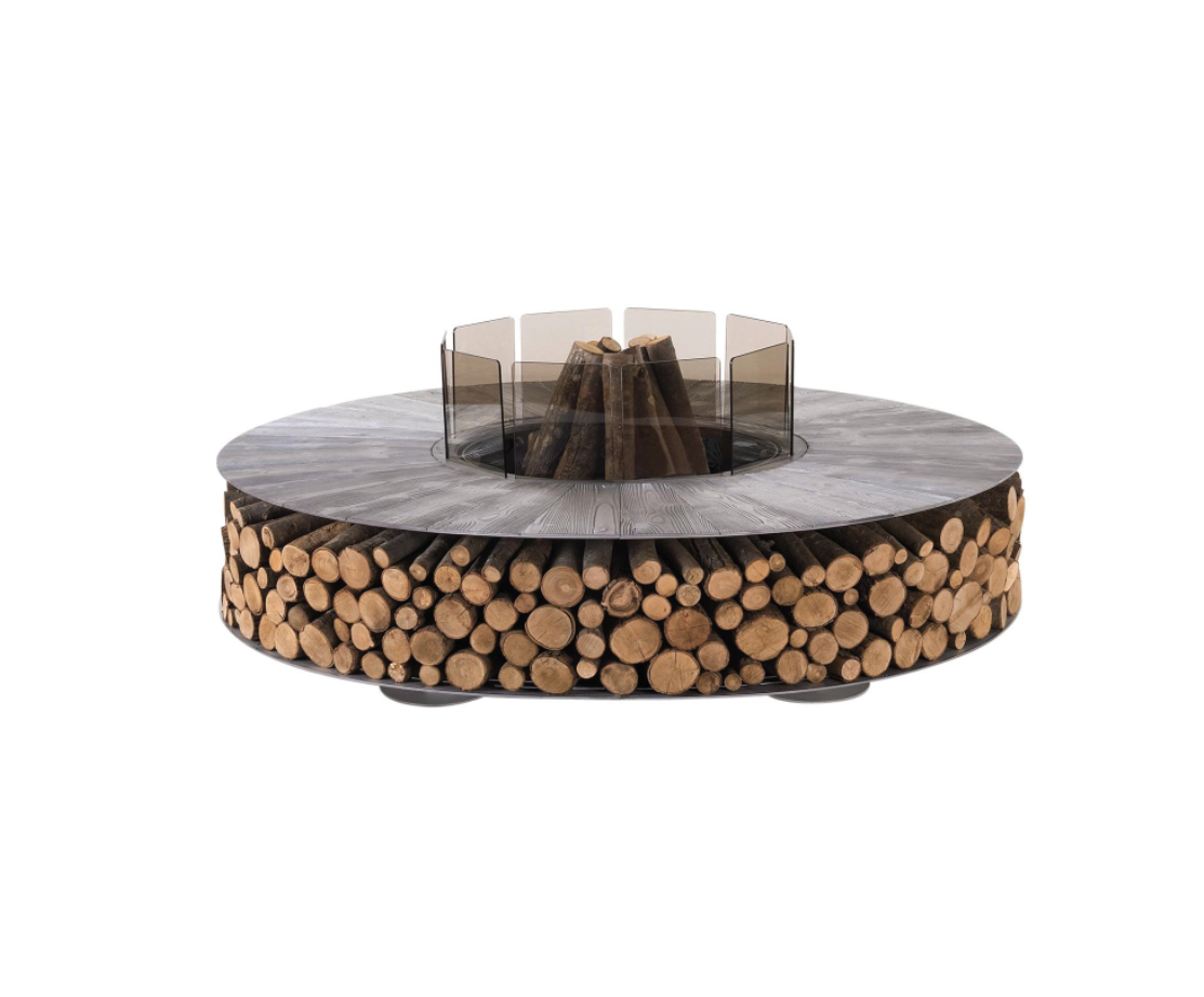 ZERO 150 - Outdoor Fire Pit Ø150 cm, Corten, Aluminium, Vintage Brown or Wood Finish - AK47
