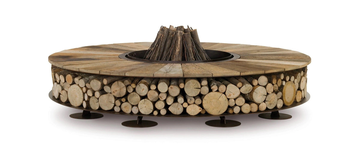 ZERO 150 - Outdoor Fire Pit Ø150 cm, Corten, Aluminium, Vintage Brown or Wood Finish - AK47