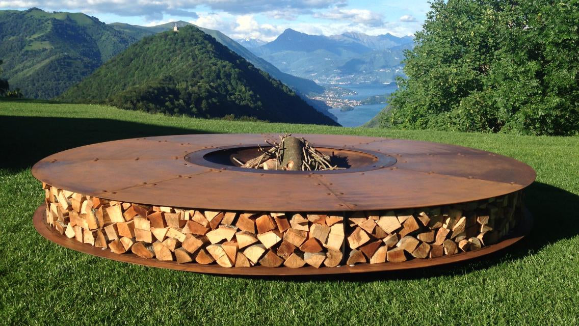 ZERO 300 Brasero Geant Corten pour Hotels Bars Restaurants