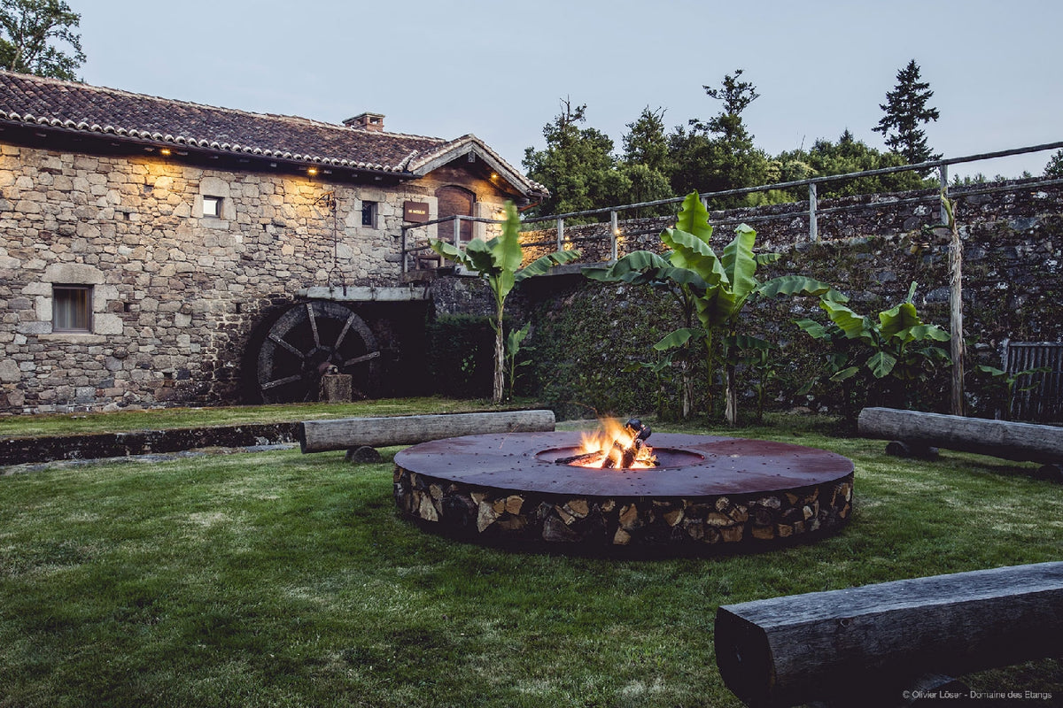 Brasero Exterieur Acier Corten ZERO 300 Finition Rouille 3m Diametre