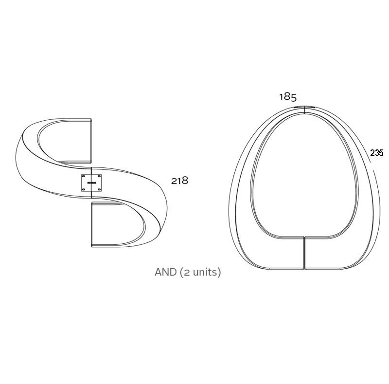 Dimension du module de banc design And Vondom